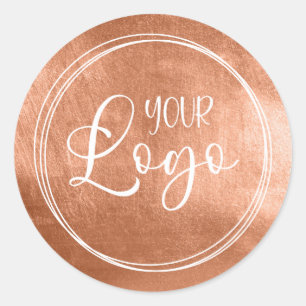 Sticker Rond Huile Brown Faux Cuivre pour votre logo