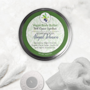 Sticker Rond Huile d'olive pure Beurre corporel fait maison ou 