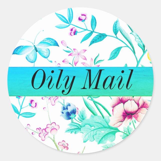 Sticker Rond Huile Mail huiles essentielles enveloppe cache mat (Devant)