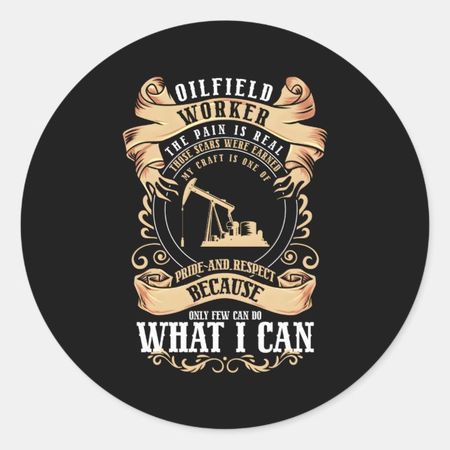 Sticker Rond Huile Puits oléagineux Ordures de champs d'huile o (Devant)