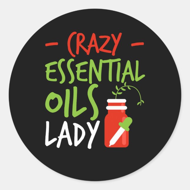 Sticker Rond Huiles essentielles folles Lady Huiles essentielle (Devant)