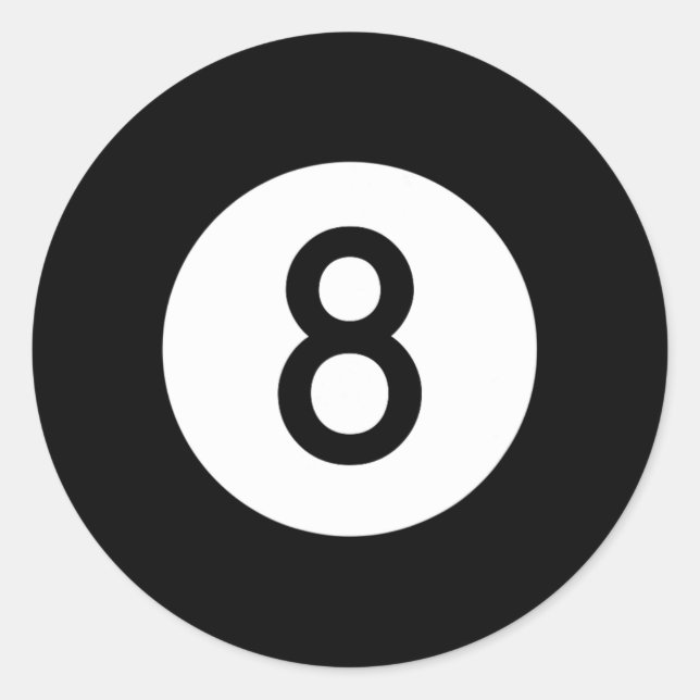 Sticker Rond Huit Bal Noir Huit Bal De Billard (Devant)