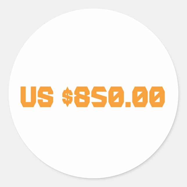 Sticker Rond Huit cent cinquante dollars (Devant)
