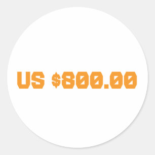 Sticker Rond Huit cent dollars