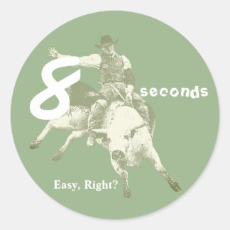 Sticker Rond Huit secondes, facile, non ? Conception de rodéo d