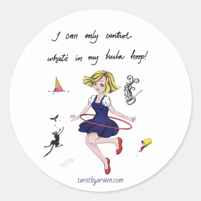 Sticker Rond Hula Hoop Control Girl (Devant)
