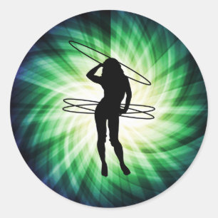Sticker Rond Hula Hoop Girl ; Cool