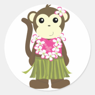 Sticker Rond Hula Monkey