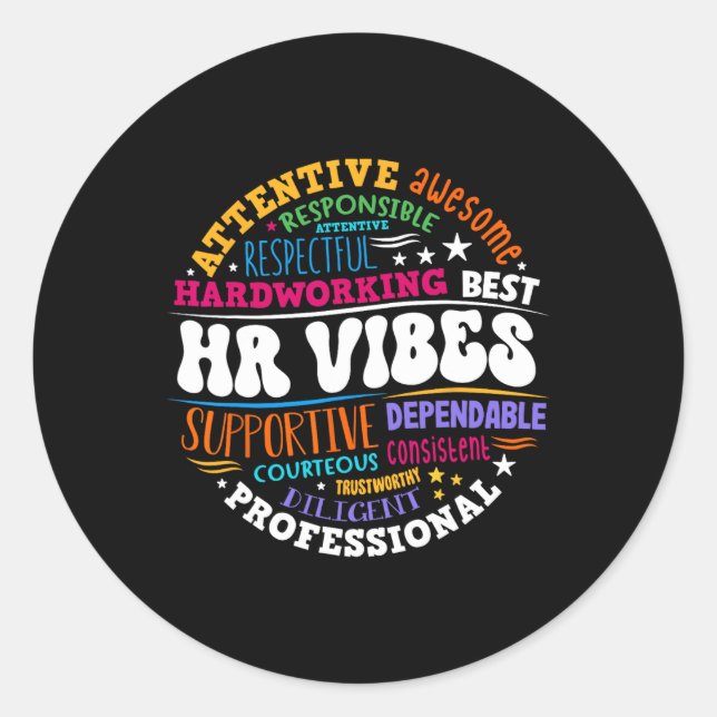Sticker Rond Human Resources Hr Vibes Analyst Employee Apprecia (Devant)