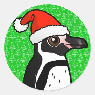 Sticker Rond Humboldt Penguin Père Noël