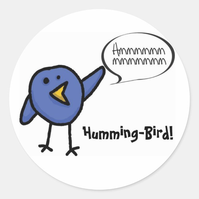 Sticker Rond HummingBird, Humming-Bird ! (Devant)