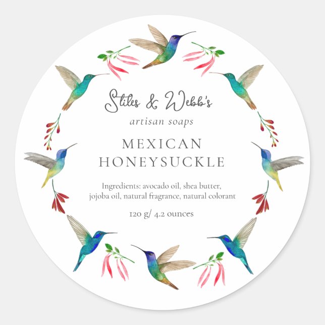 Sticker Rond Hummingbird Product Label (Devant)