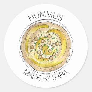 Sticker Rond Hummus Houmous Dip Fait Maison De La Cuisine De