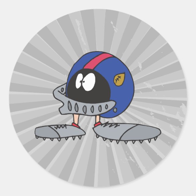Sticker Rond humoristique casque de football personnage (Devant)