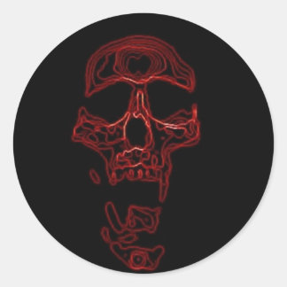 Sticker Rond Humoristique crâne drôle