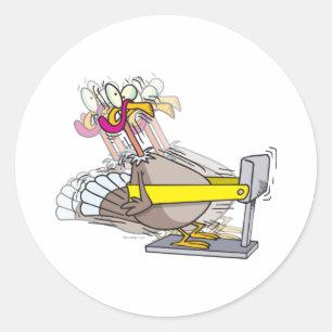 Sticker Rond humoristique diète de dinde grâces