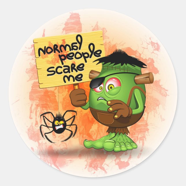 Sticker Rond Humorous Frankenstein (Devant)