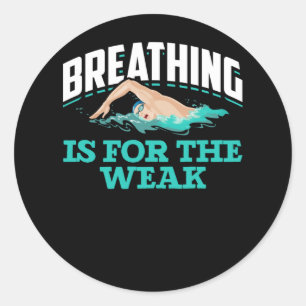 Sticker Rond Humour Amusant Nage