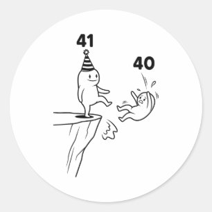 Sticker Rond Humour Anniversaire Enfants 41 Ans 41e Fête Né 19