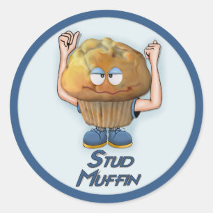 Sticker Rond Humour bourré de muffin