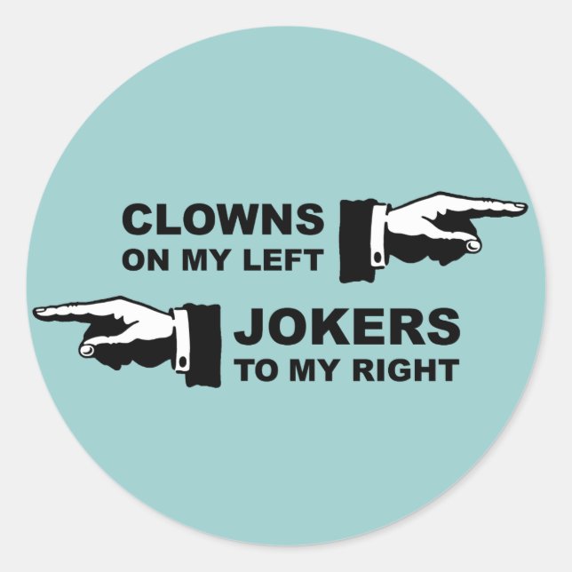 Sticker Rond Humour Clowns & Jokers (Devant)