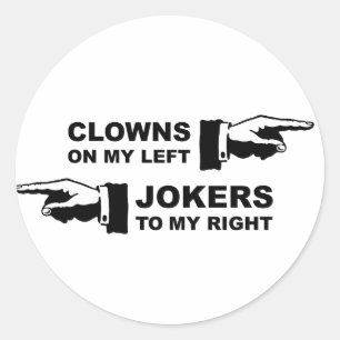 Sticker Rond Humour Clowns & Jokers