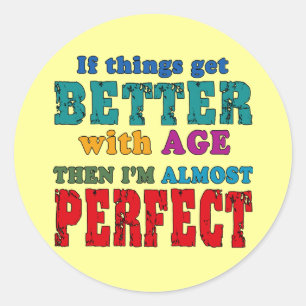 Sticker Rond Humour d'anniversaire de Over the Hill