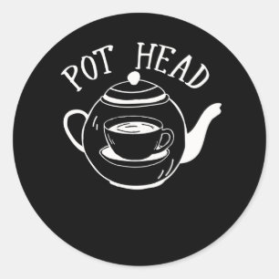 Sticker Rond Humour de caféine sarcastique Lover