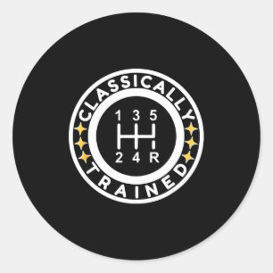 Sticker Rond Humour de conduite de voiture manuelle entraînée d