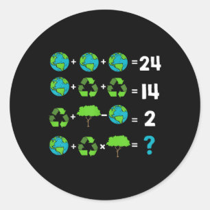 Sticker Rond Humour De L'Enseignant Math Jour De La Terre Ordre