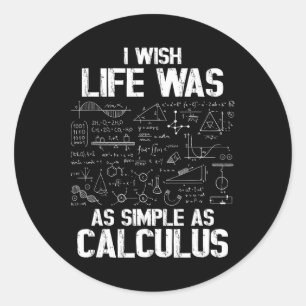 Sticker Rond Humour de maths drôle, Blague de calcul, Je souhai