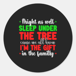 Sticker Rond Humour de Noël Hommes Femmes Personne préférée Drô