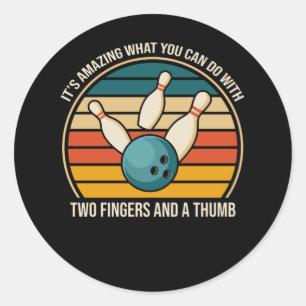 Sticker Rond Humour de quote de Bowler Sarcastic Bowling