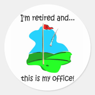 Sticker Rond Humour de retraite pour les golfeurs