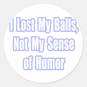 Sticker Rond Humour de survie au cancer testiculaire