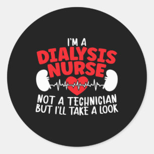 Sticker Rond Humour de technicien en dialyse