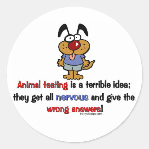 Sticker Rond Humour de test animal