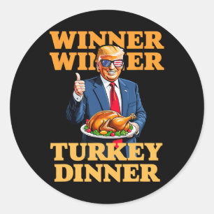 Sticker Rond Humour de Thanksgiving Trump Drôle Trump Gagnant G