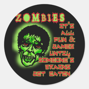 Sticker Rond Humour des zombies