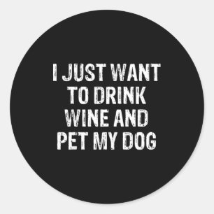 Sticker Rond Humour drôle amateur de chiots mignon animaux amus