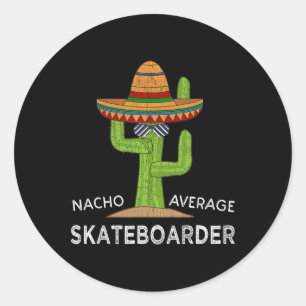 Sticker Rond Humour drôle de skateboard Fun skateboard skateboa