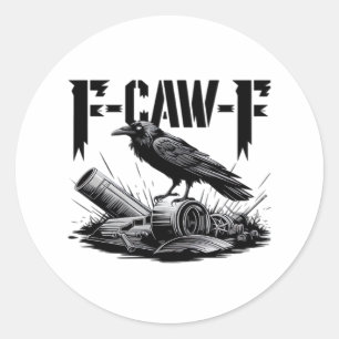 Sticker Rond Humour Drôle F Corbeau F Gothique Corbeau Esthétiq