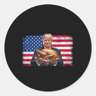 Sticker Rond Humour Funny Trump Gagnante du dîner de Noël M