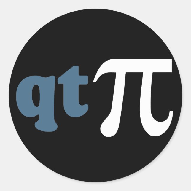 Sticker Rond Humour mathématique - mignon Tee Pi (Devant)