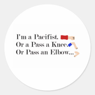 Sticker Rond Humour pacifiste mixed martial art