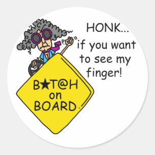 Sticker Rond Humour Road Rage