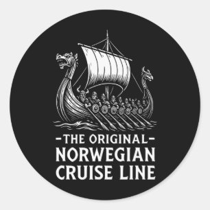 Sticker Rond Humour Viking original de la ligne de croisière no