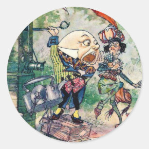 Sticker Rond Humpty Dumpty au pays des merveilles