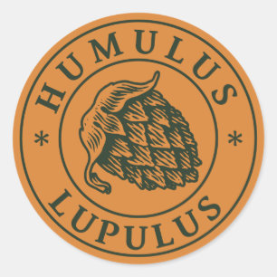 Sticker Rond Humulus lupulus hop pour la bière artisanale