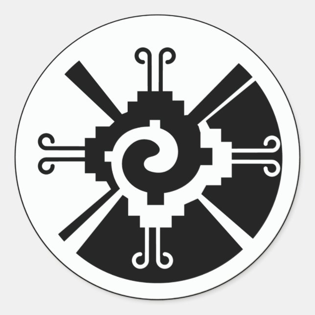 Sticker Rond Hunab Ku - Déité maya (Devant)